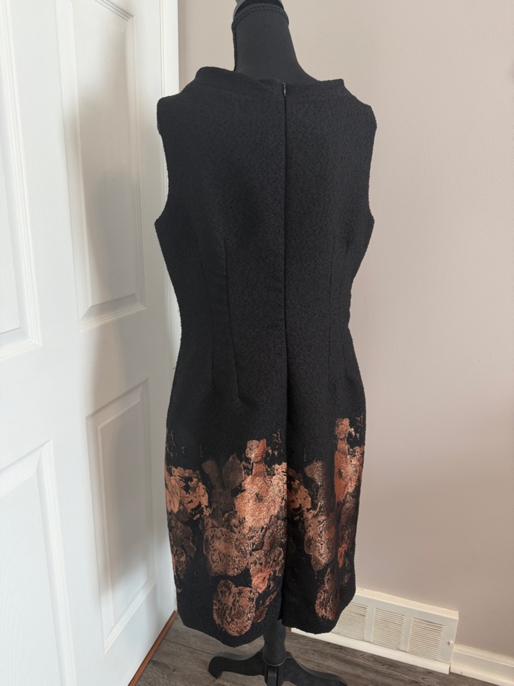 Sara Campbell Black Midi Dress with Bronze Floral Hem - Picture 11 of 13